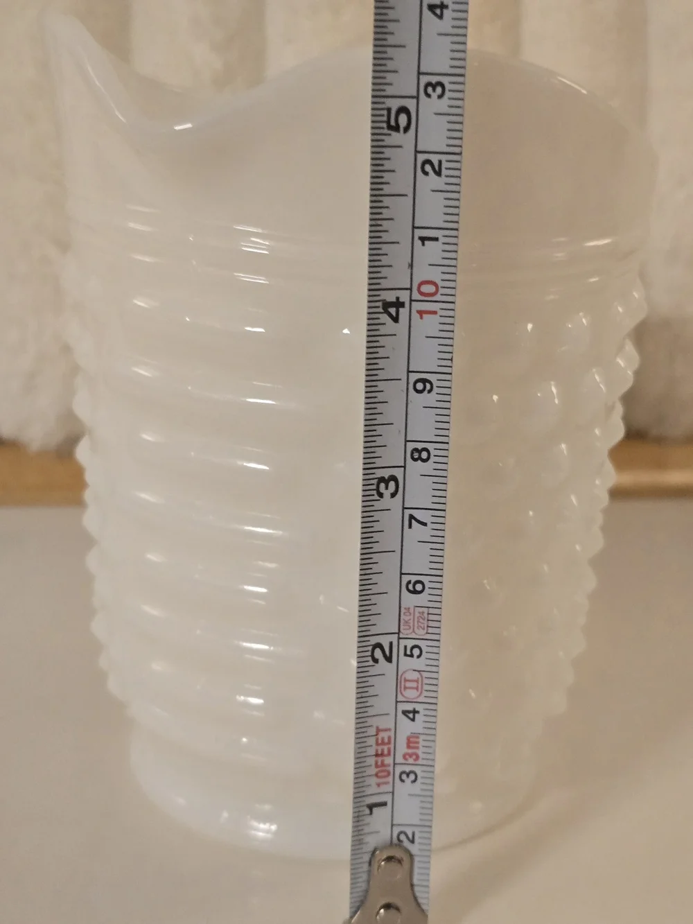 Vintage Anchor Hocking Hobnail Milk Glass Juice Pint Pitcher MCM